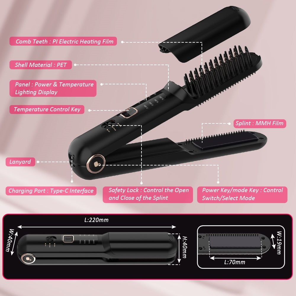 Portable 2-in-1 stijltang