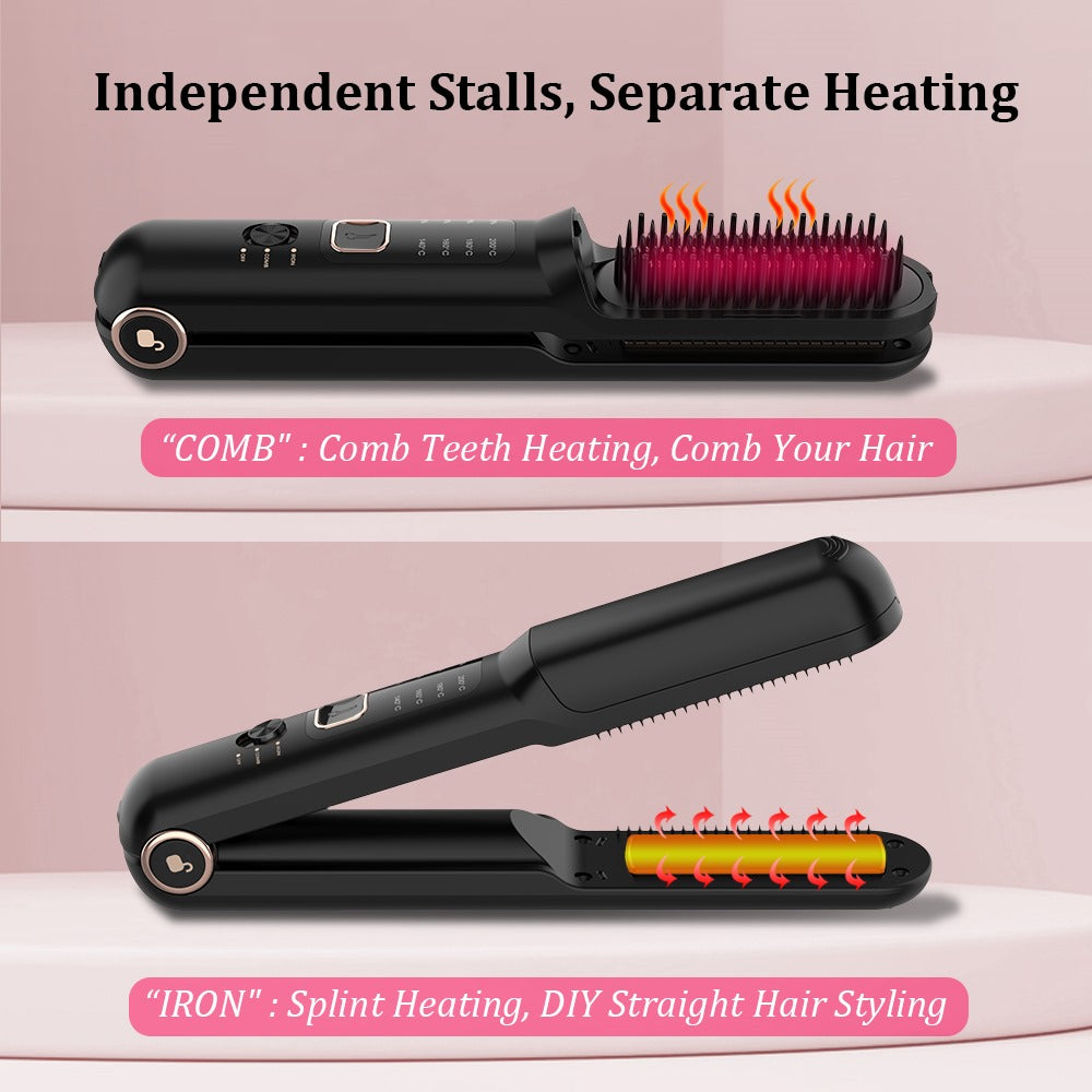 Portable 2-in-1 stijltang